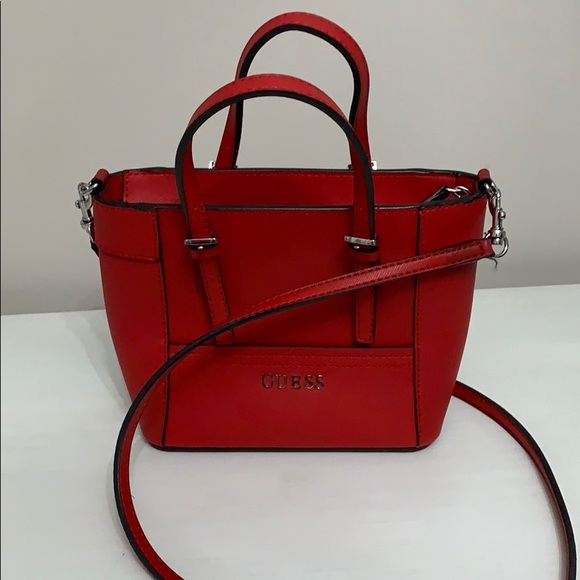Mini red guess handbag